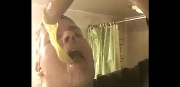  Faggot eats cum filled condom